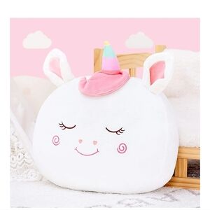 Unicorn Plush Pillow with Rainbow Horn 13"